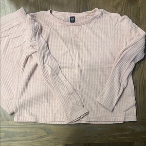 GAP Soft Blush Ribbed Long Sleeve Shirt